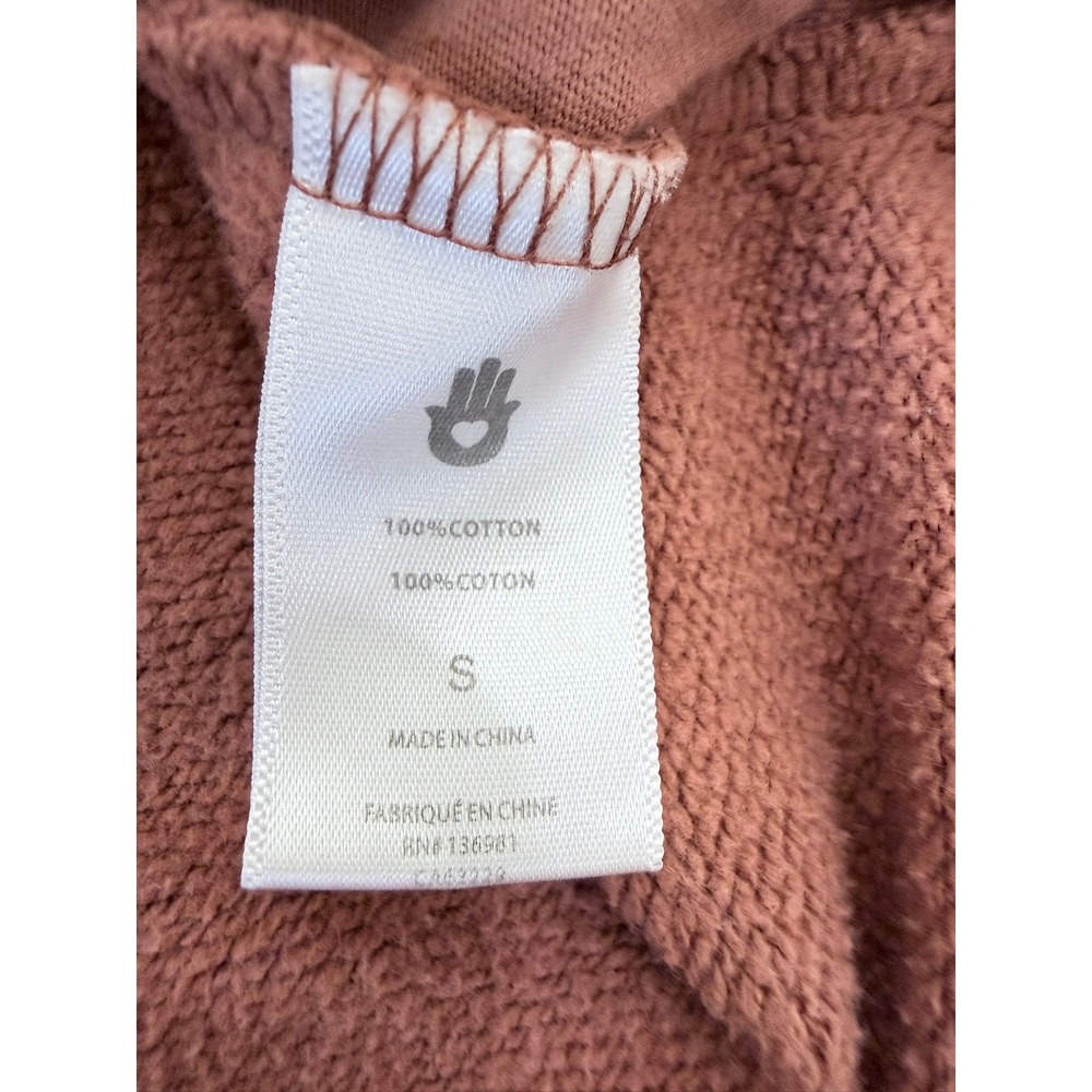 A- 069- Spiritual Gangster Women Terracotta Cotton Fleece Quarter Zip Pullover - Picture 6 of 9